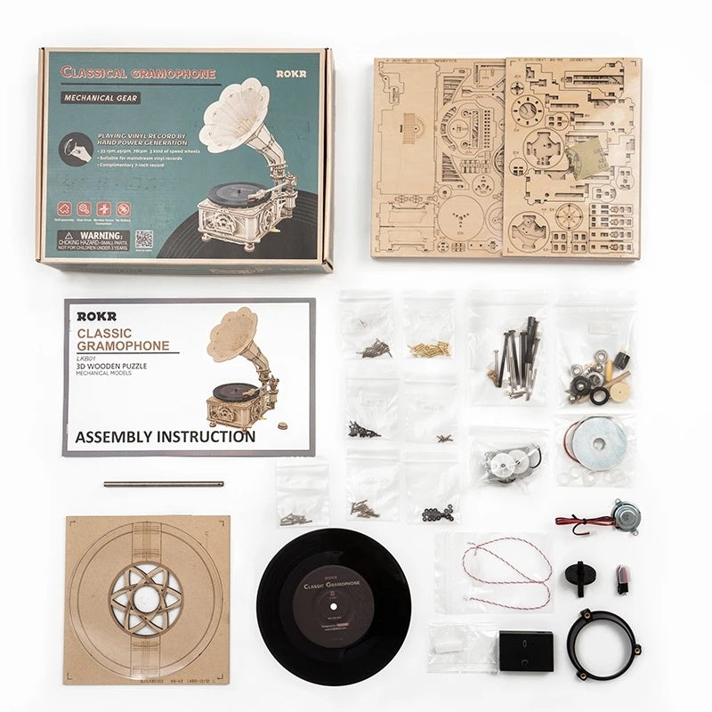 DIY Hand Crank Classic Gramophone