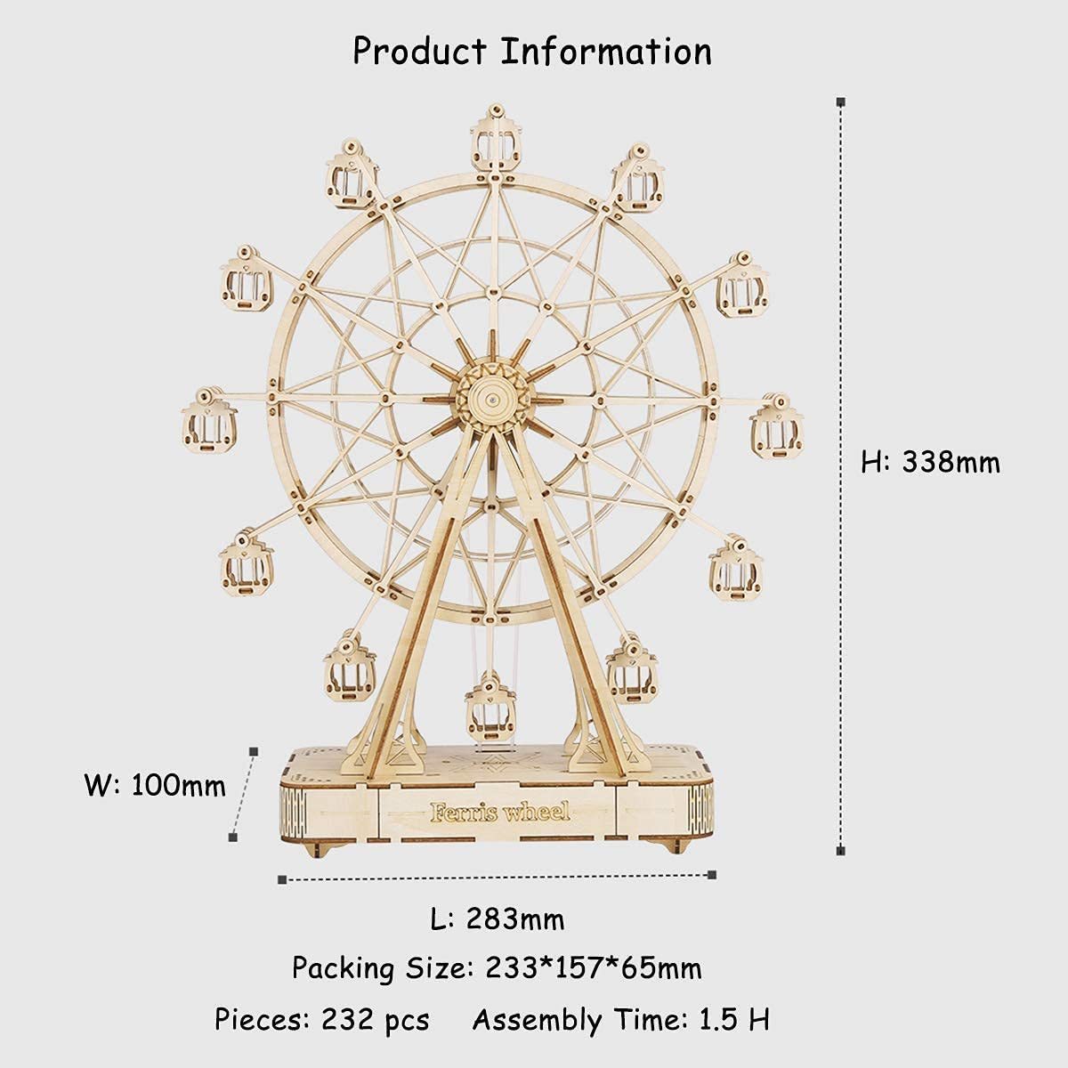 DIY Wooden Rotatable Ferris Wheel Model