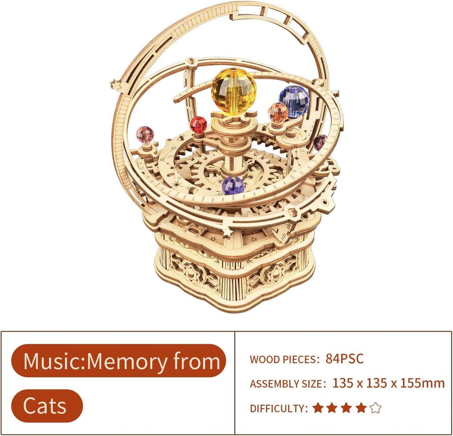 Rotating Starry Night Mechanical Music Box